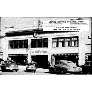 Postcard,RPPC, USO Service Club, Salvation Army, Vintage, WWII era, (PC134)